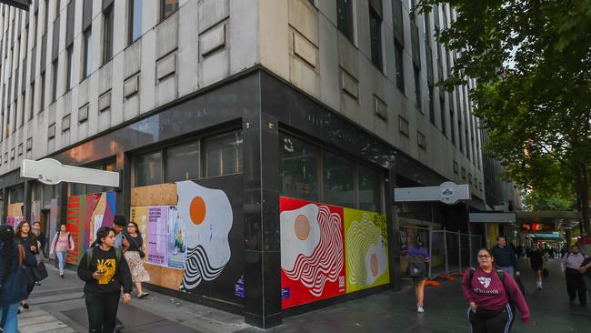 The old Adelaide Metro info centre was given approval for a 39-storey hotel in 2018. Where it is, nobody knows. Picture: Naomi Jellicoe