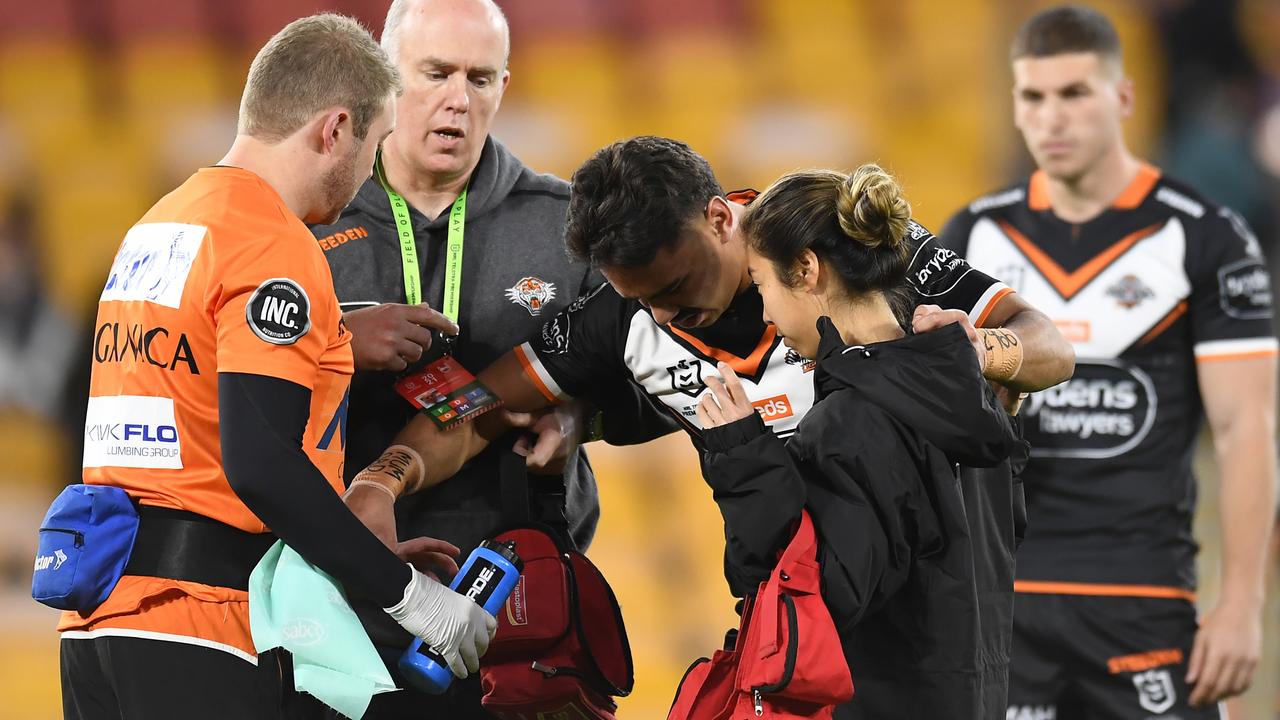 Daine Laurie’s season ended in a serious leg injury (Photo by Albert Perez/Getty Images)