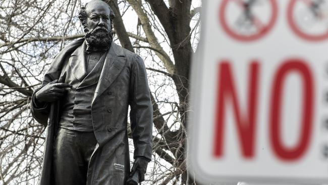 The William Crowther statue in Franklin Square Hobart. Picture: Chris Kidd