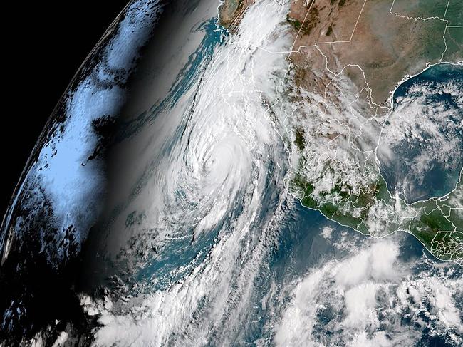 Hurricane Hilary off the coast of Mexico on August 19. Mexico prepared for Hilary which triggered a warning of “potentially catastrophic” flooding in a northwestern tourist region and California in the US. Picture: Jose Romero/NOAA/RAMMB/AFP