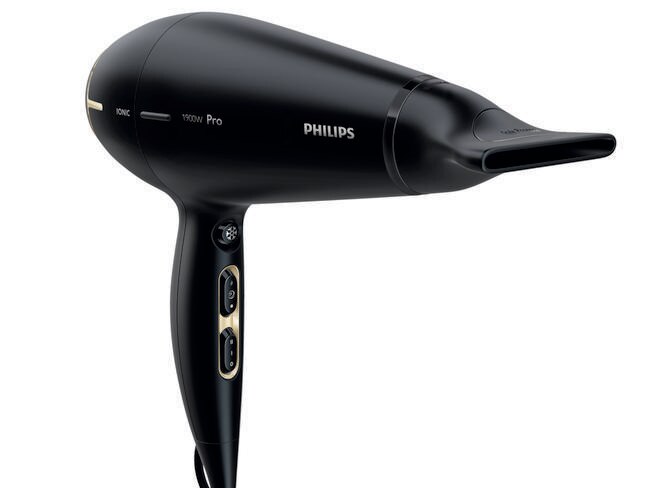 Small but powerful, hairdryers can suck up the watts if you use the hottest setting, but energy efficient models can mean big savings on the bills. Picture: Phillips.