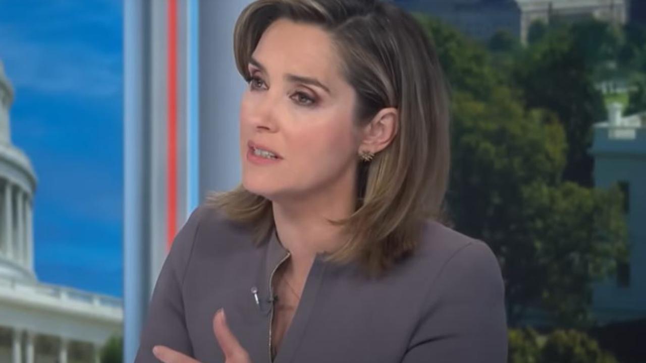 This is Margaret Brennan, who has been pretty widely panned over that genocide comment. Picture: CBS