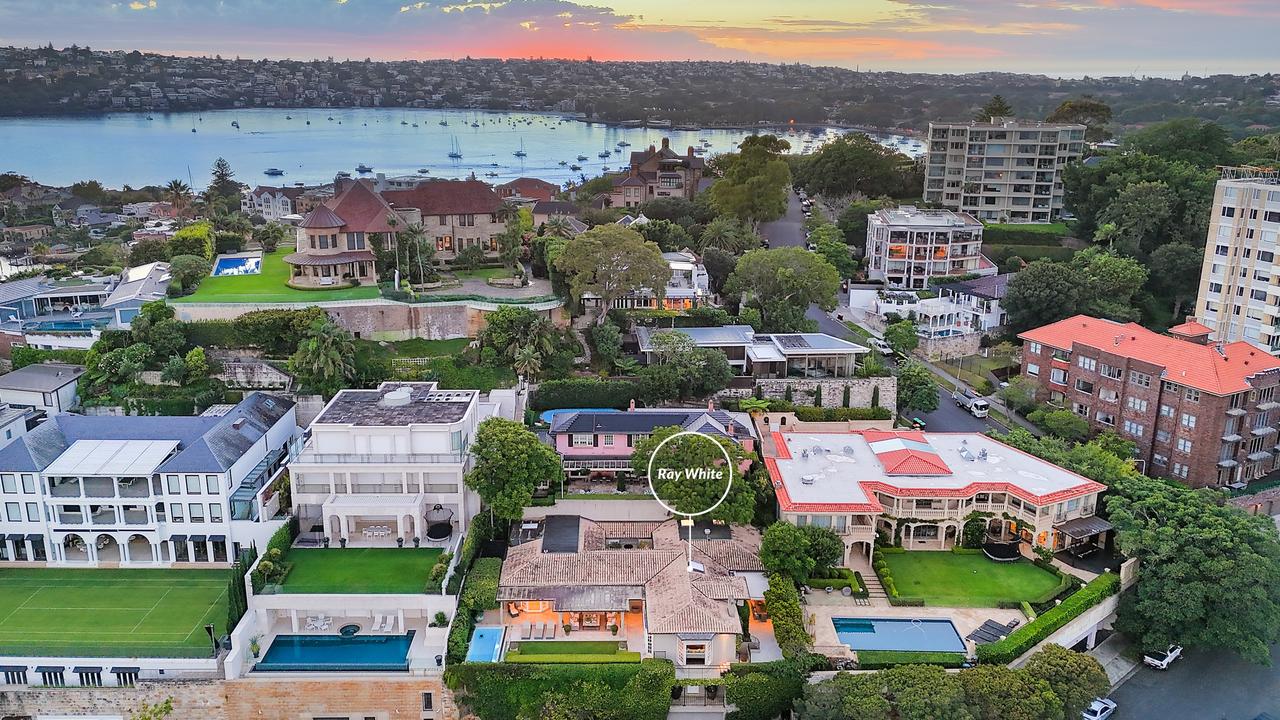 The Point Piper home is on Australia’s most expensive street. The price guide is $65m.