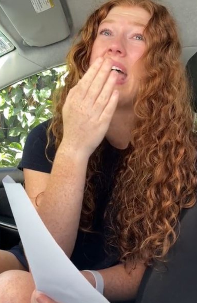 Earlier this year, content creator Imogen Blow went viral after bursting into tears in her car following a specialist appointment as she kept losing her voice. Picture: TikTok/Imogen Blow