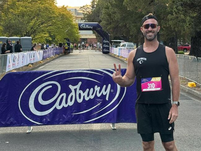 He ran the Cadbury Hobart marathon four months after surgery. Picture: Instagram