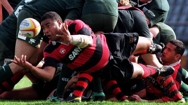 Sam Domoni, pictured here playing for Northern Suburbs against Randwick in 1998.