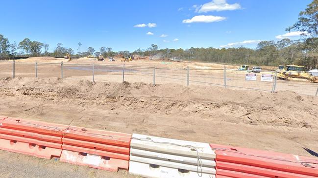 Hart and his co-accused were seen by an excavator operator across the road to walk behind a pile of dirt where police later found the knife and pliers. Picture: Google