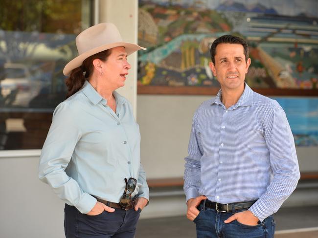 Premier David Crisafulli and Senator Susan McDonald in Ingham visiting the Hinchinbrook council disaster centre.