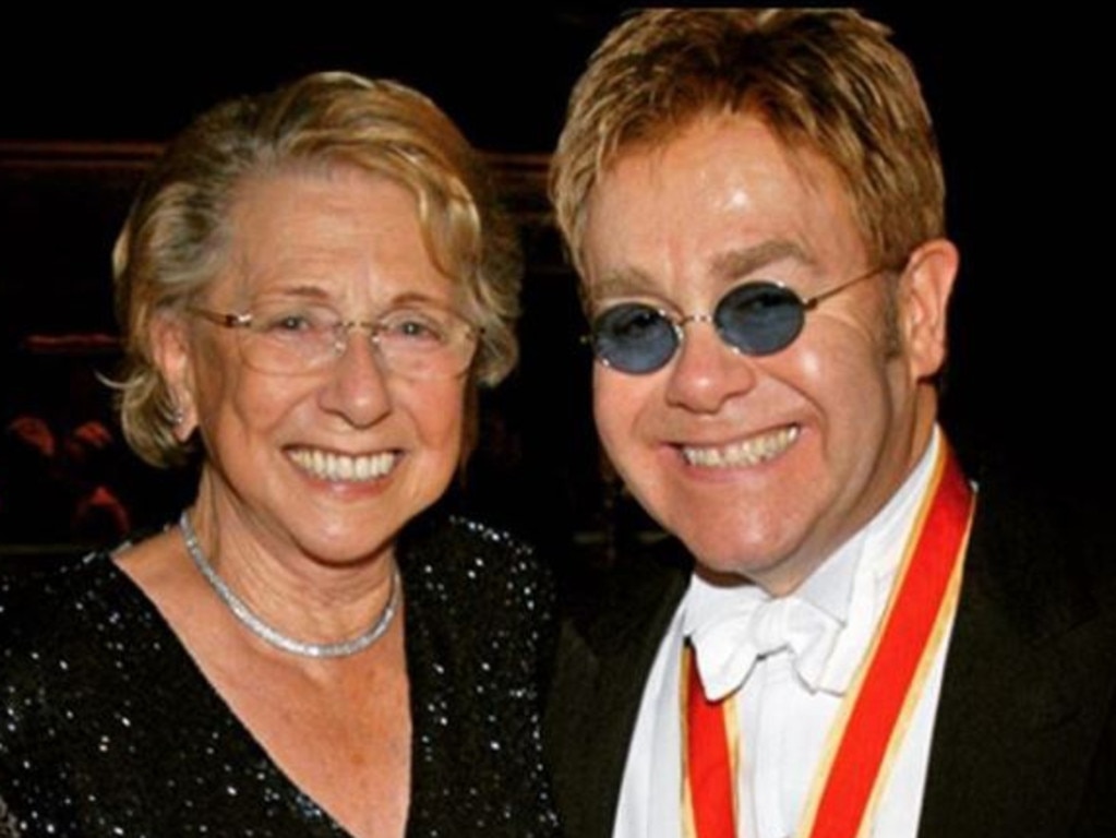 Elton John and his late mother, Sheila Farebrother.