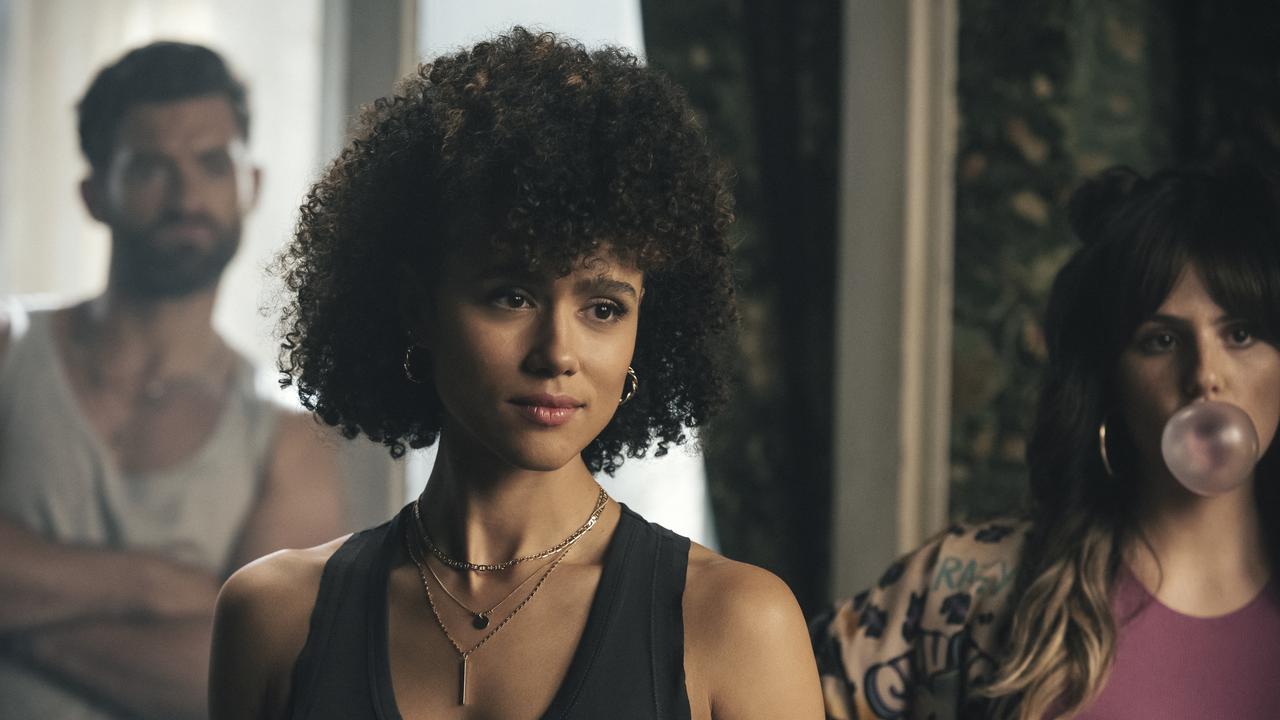 Nathalie Emmanuel’s Gwendoline recruits Dieter into a gang of bank robbers. Picture: Stanislav Honzik/Netflix