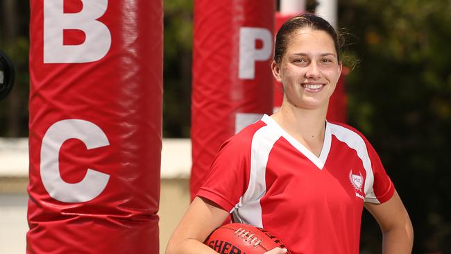 Kiara Bischa as Palm Beach Currumbin have four teams in the AFLQ Schools Cup semi finals for juniors and seniors grades.Picture: Glenn Campbell