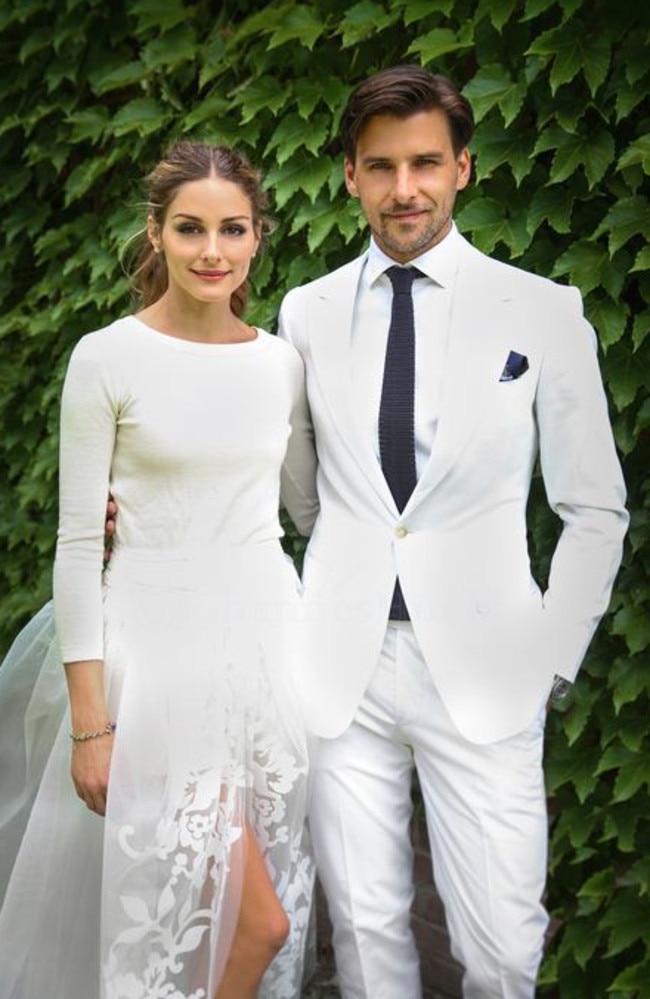 Olivia Palermo and Johannes Huebl on their wedding day.