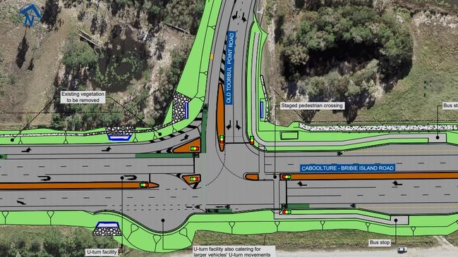 Concept image of the Bribie Island Road upgrade project. Image from TMR website