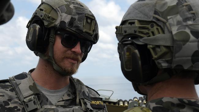 Operation Kakadu in action from the HMAS Perth. Picture: (A)manda Parkinson