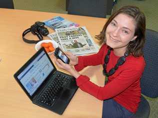 Warwick Daily News reporter Marian Faa goes online to stay up to date with the latest news from around town. Picture: Elyse Wurm