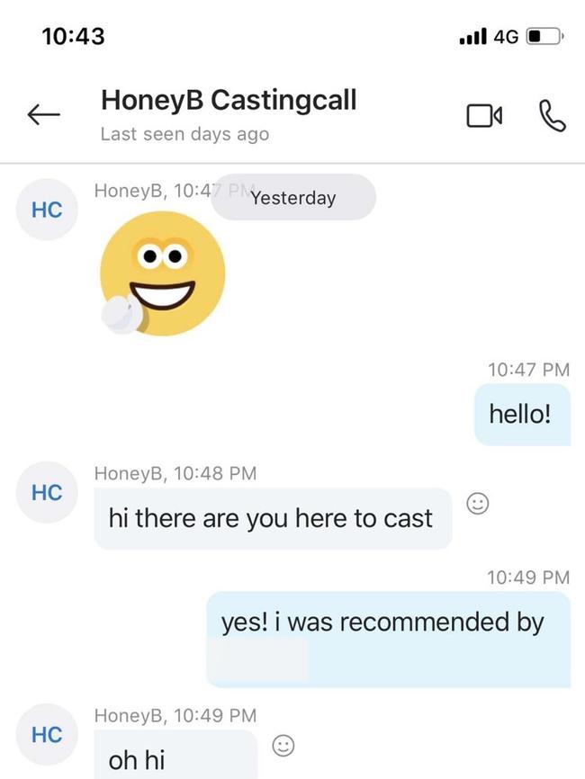 The Skype audition started casually before instructions became more explicit