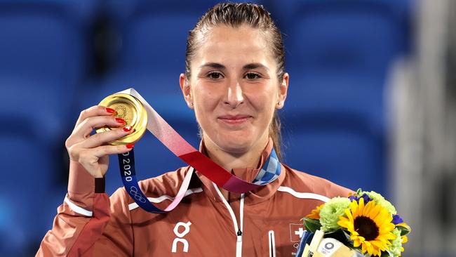 If you didn’t know, Belinda Bencic won the women’s tennis gold in Tokyo.