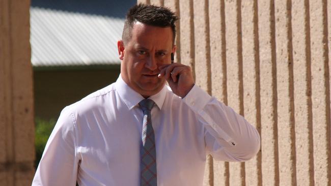 Defence lawyer Simon Lapinski enters the Alice Springs Local Court. Picture: Gera Kazakov