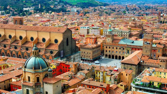 A view of Bologna from Asinelli tower.