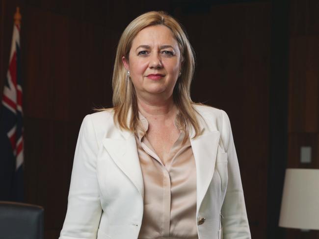 HOLD SEE PIC DESK BRISBANE.Queensland Premier Annastacia Palaszczuk at her office in William Street. Picture Lachie Millard