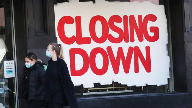 Many shops have been forced to closure during stage four restrictions in Melbourne. Picture: David Crosling