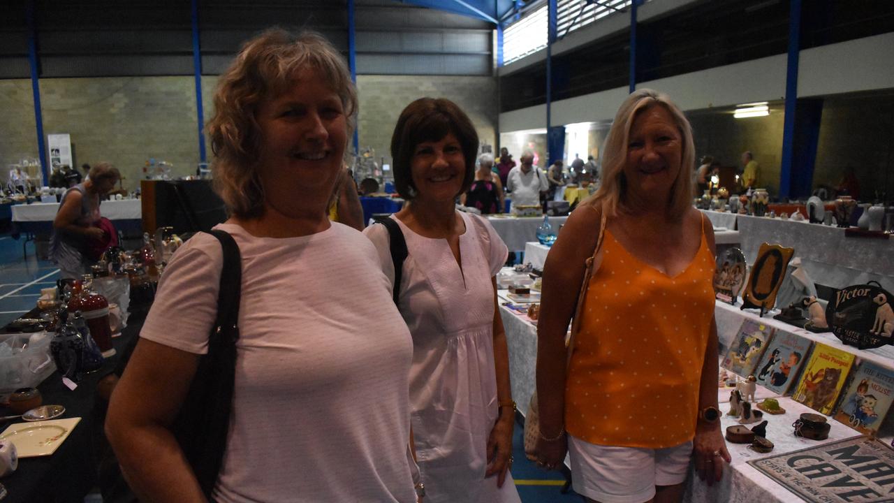 ANTIQUES: (L) Dianne McKenzie from Redcliffe, Lyn Gurtner from Narangba and Gayleen Baker from Redcliffe browse for antiques at the Fraser Coast Antique Collectable Fair. Photo: Stuart Fast