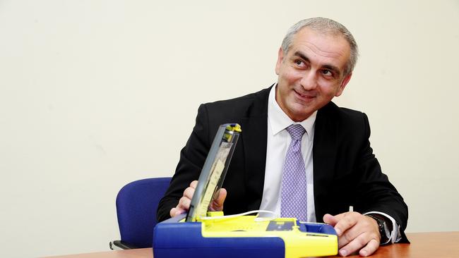 Professor Chris Semsarian successfully campaigned to have rules effectively banning AEDs in schools scrapped eight years ago. Picture: John Appleyard