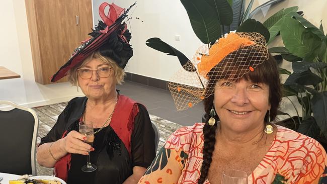 Julie Smith and Karen Daly at the Carriers Arms Hotel Melbourne Cup luncheon.