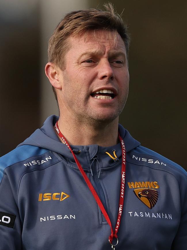 Sam Mitchell as coach of Hawthorn. Picture: Robert Cianflone/Getty Images