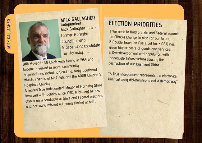 Independent candidate Mick Gallagher