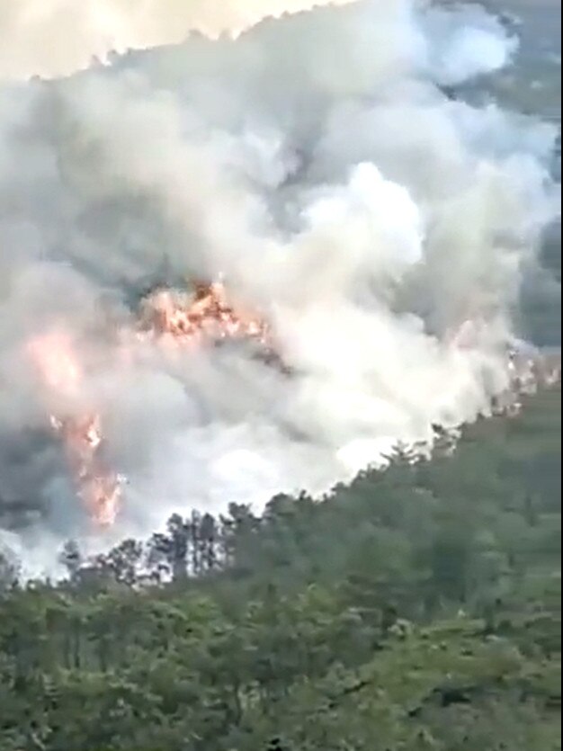 The China Eastern flight had taken off from Kunming and was en route to Guangzhou. The crash caused a fire on the mountains.