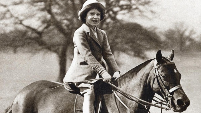 Princess Elizabeth riding her pony in Windsor Great Park Windsor, aged about eight