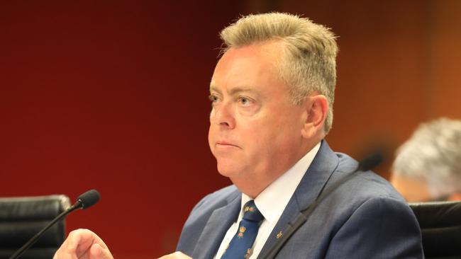 Anthony Roberts MP, Minister for Counter Terrorism and Corrections speaking at the Budget Estimates held at the NSW parliament in Sydney. Picture: NCA NewsWire / Christian Gilles