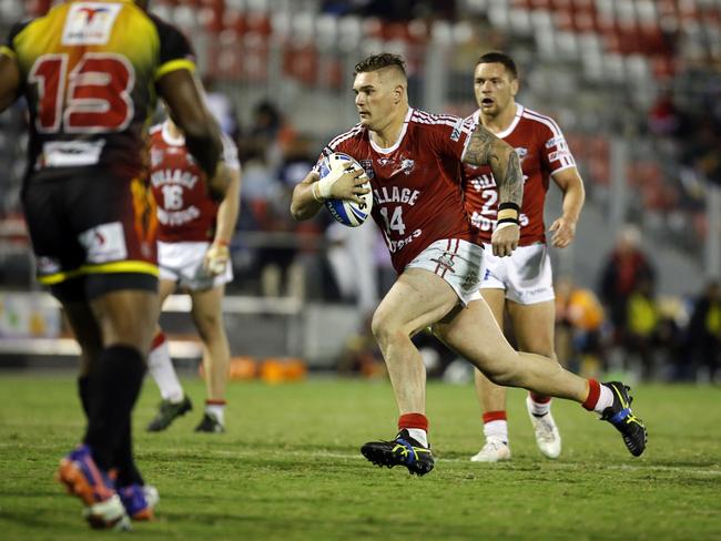 Redcliffe Dolphins' Ben King in action during his Intrust Super Cup debut. Picture: Chris Higgins