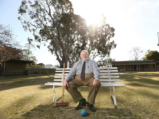 Reade Park Croquet Club president Tom Mayer, with the tree behind him. Pic: Tait Schmaal