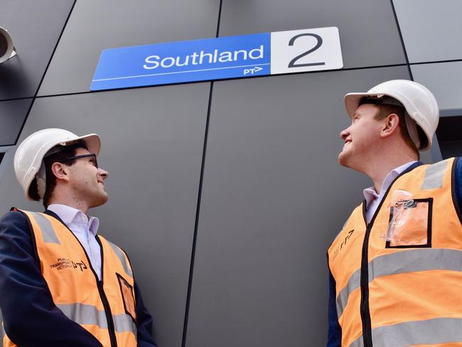 MPs Nick Staikos and Tim Richardson take a sneak preview of the new station. Picture: Supplied