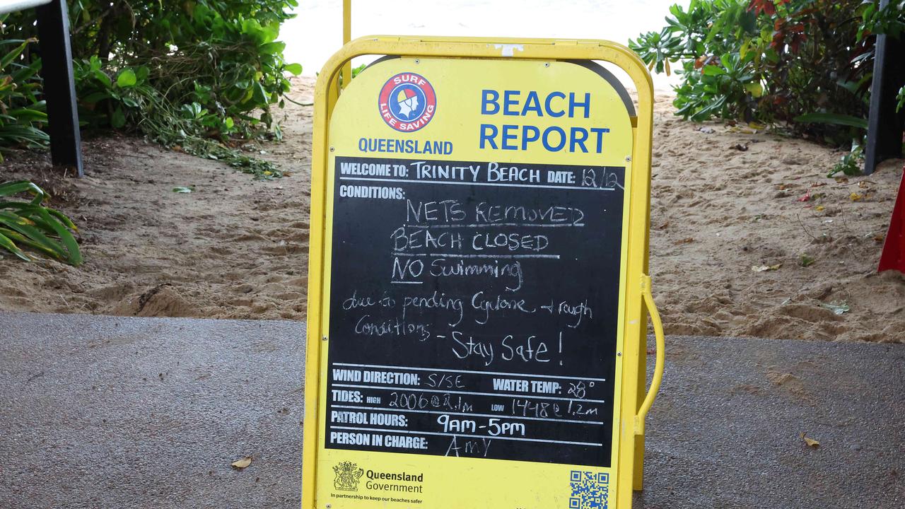 Trinity Beach closed, Cyclone Jasper preparation. Picture: Liam Kidston