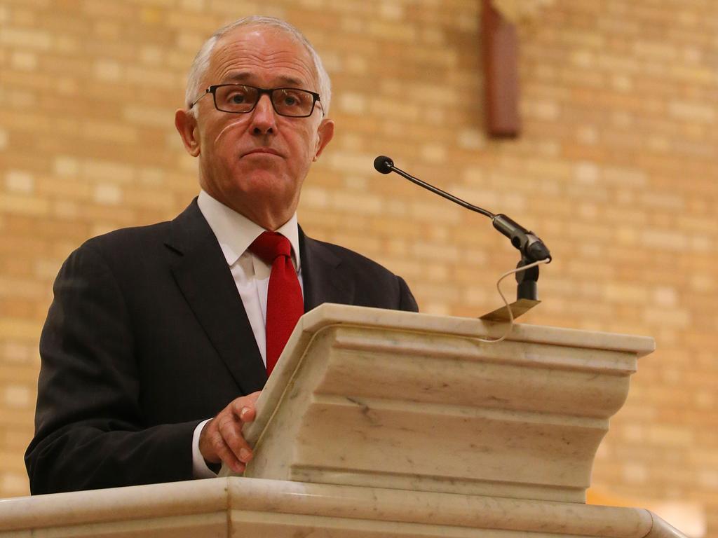 PM Malcolm Turnbull attending a Ecumenical church service for the start of the 2017 Parliamentary Year, at St Christopher's Cathedral in Canberra. Picture Kym Smith