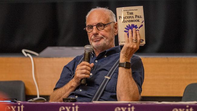 "Disrupting Death" Exit DIY Euthanasia Workshop run by Dr Philip Nitschke at the Robina Community Centre. Picture: Jerad Williams