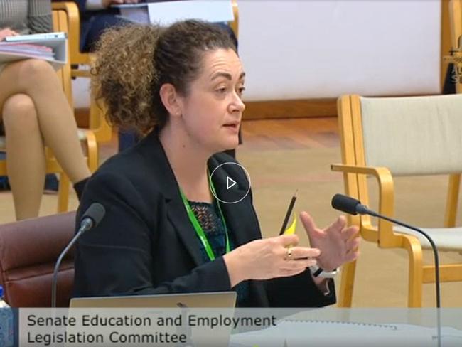 Department of Education, Skills and Employment assistant secretary Robyn Shannon speaking at a Senate Estimates hearing into Workforce Australia contracts.