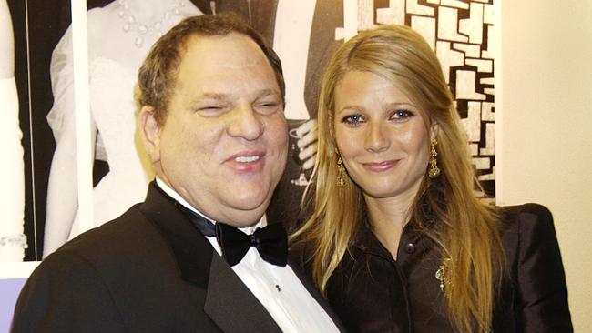 Actress Gwyneth Paltrow and Harvey Weinstein at the 50th Anniversary Gala of the National Film Theatre in 2002. Picture: Getty Images