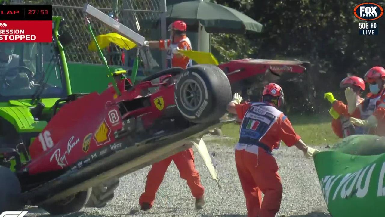 Charles Leclerc crashed out on turn 11 in lap 25.