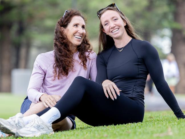 Australian Olympic swimmer Lani Pallister and her mum, Janelle on the Gold Coast. Picture: Luke Marsden.