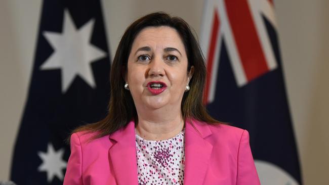 Queensland Premier Annastacia Palaszczuk denied she was being "purposefully misleading" after falsely saying the UK government does not allow people under-40s to get the AstraZeneca vaccine. Picture: NCA NewsWire / Dan Peled