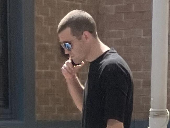 Jesse Kyle Jaunzems outside Wyong Local Court where he was sentenced for high range drink-driving after leaving his local club and crashing his car four times over the limit leaving him with horrific injuries including being blind in his left eye. Picture: NewsLocal