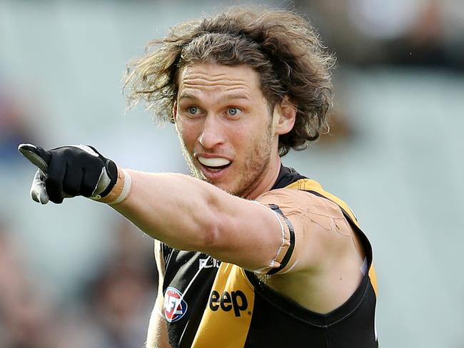 AFL Round 21. Richmond v Geelong at the MCG. Ty Vickery after kicking a 1st qtr goal . PIC: Michael Klein