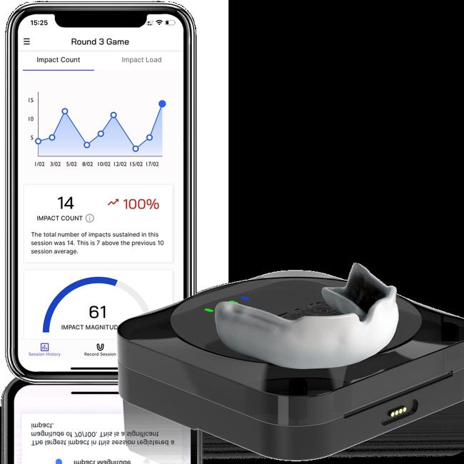 The Smart Mouthguard delivers a report to a smartphone. Picture: Supplied