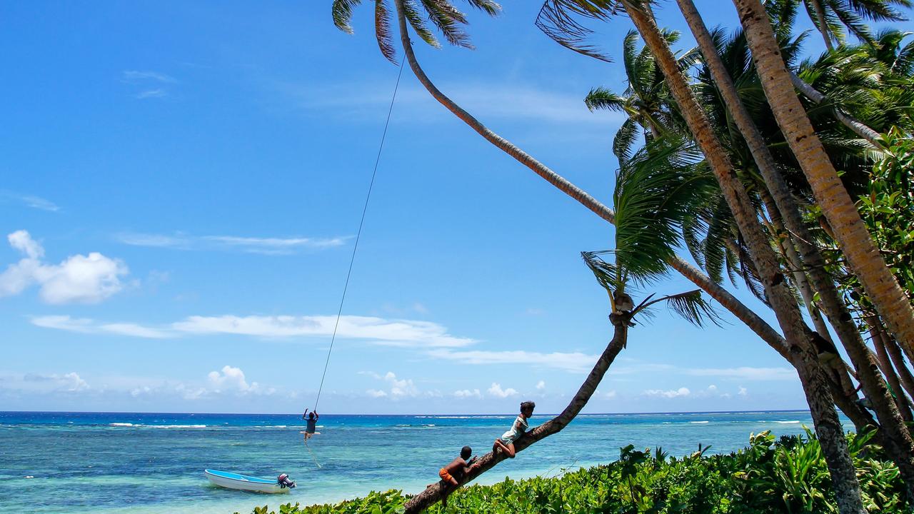 Lavena village coastline on Taveuni Island, Fiji.