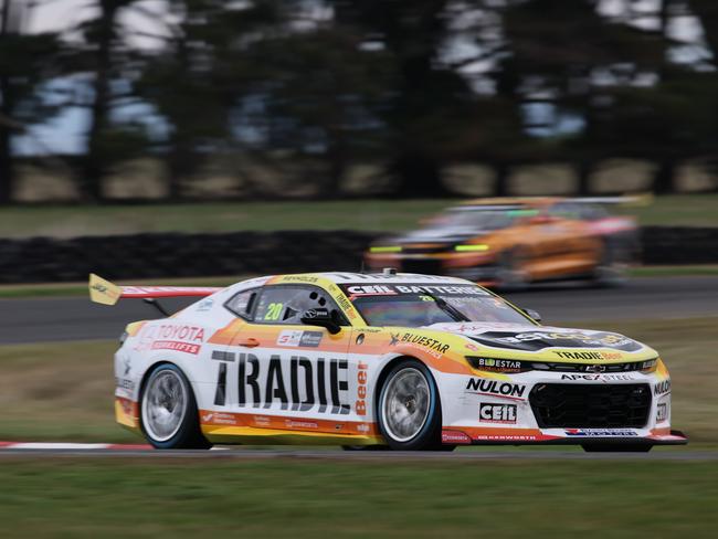 David Reynolds was fastest in the first practice session of the Tasmania SuperSprint at Symmons Plains on Friday. Picture: Mark Horsburgh/Supercars