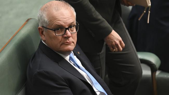 Scott Morrison morphed from a coal-wielding conservative into a small L Liberal in the latter part of his prime ministership. Picture: Martin Ollman